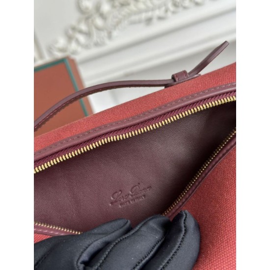 Replica di lusso Marsupio Loro Piana Extra Pocket L19 con maniglia superiore Borgogna Imitazioni Cloni Marsupio Loro Piana Extra Pocket L19 con maniglia superiore Borgogna firmate