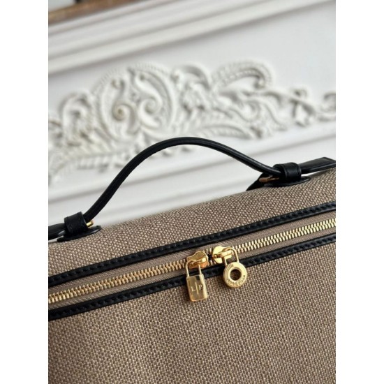 Replica di lusso Marsupio Loro Piana Extra Pocket L19 con maniglia superiore Nero Imitazioni Cloni Marsupio Loro Piana Extra Pocket L19 con maniglia superiore Nero firmate