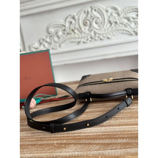 Replica di lusso Marsupio Loro Piana Extra Pocket L19 con maniglia superiore Nero Imitazioni Cloni Marsupio Loro Piana Extra Pocket L19 con maniglia superiore Nero firmate