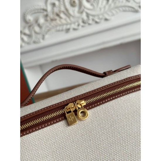 Replica di lusso Marsupio Loro Piana Extra Pocket L19 con maniglia superiore Marrone Imitazioni Cloni Marsupio Loro Piana Extra Pocket L19 con maniglia superiore Marrone firmate