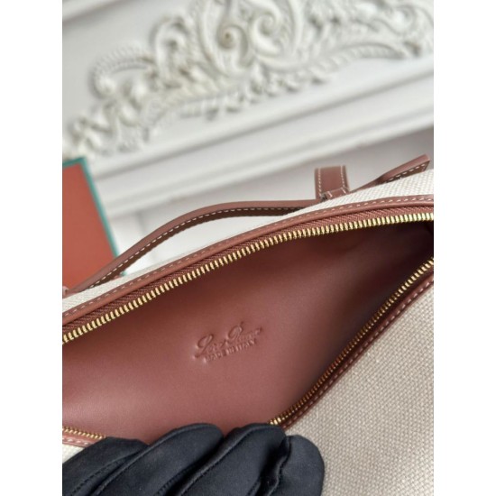 Replica di lusso Marsupio Loro Piana Extra Pocket L19 con maniglia superiore Marrone Imitazioni Cloni Marsupio Loro Piana Extra Pocket L19 con maniglia superiore Marrone firmate