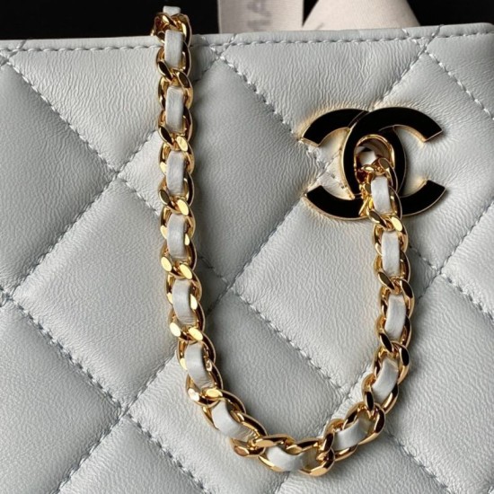 Replica di lusso Borsa shopping piccola Chanel 26S AS6248 blu Imitazioni Cloni Borsa shopping piccola Chanel 26S AS6248 blu firmate