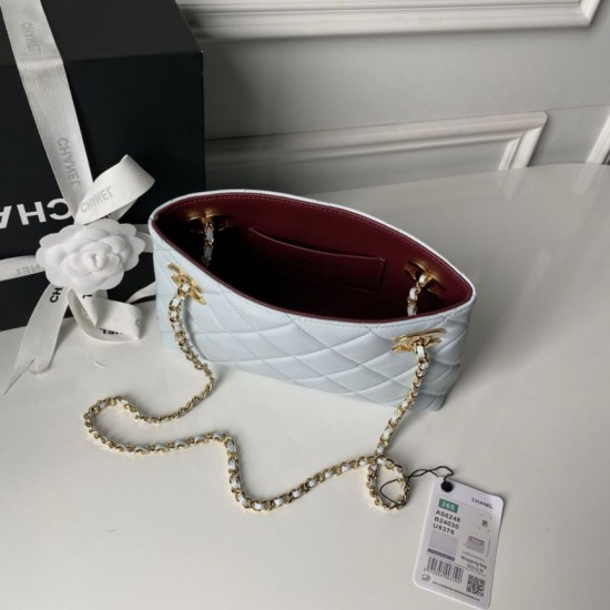 Replica di lusso Borsa shopping piccola Chanel 26S AS6248 blu Imitazioni Cloni Borsa shopping piccola Chanel 26S AS6248 blu firmate