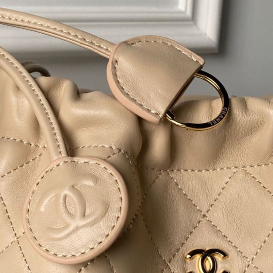 Replica di lusso Borsa 1:1 a secchiello trapuntata Chanel 25 con coulisse AP5317 Albicocca Imitazioni Cloni Borsa Replica a secchiello trapuntata Chanel 25 con coulisse AP5317 Albicocca firmate