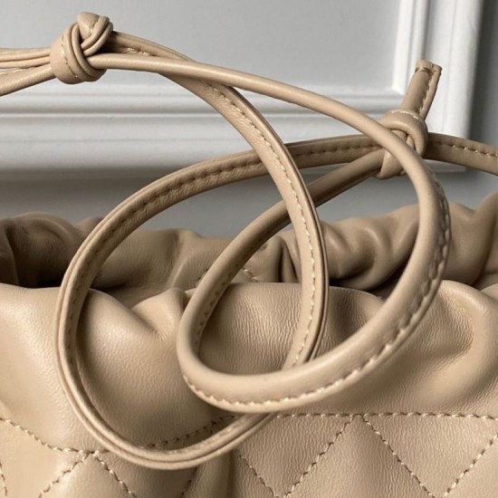 Replica di lusso Borsa 1:1 a secchiello trapuntata Chanel 25 con coulisse AP5317 Albicocca Imitazioni Cloni Borsa Replica a secchiello trapuntata Chanel 25 con coulisse AP5317 Albicocca firmate