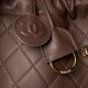 Replica di lusso Borse Imitazioni a secchiello trapuntata Chanel 25 con coulisse AP5317 Caffè Imitazioni Cloni Borse Imitazioni a secchiello trapuntata Chanel 25 con coulisse AP5317 Caffè firmate