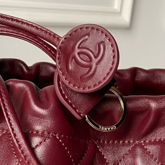 Replica di lusso Borsa a secchiello trapuntata Chanel 25 con coulisse AP5317 Borgogna Imitazioni Cloni Borsa a secchiello trapuntata Chanel 25 con coulisse AP5317 Borgogna firmate