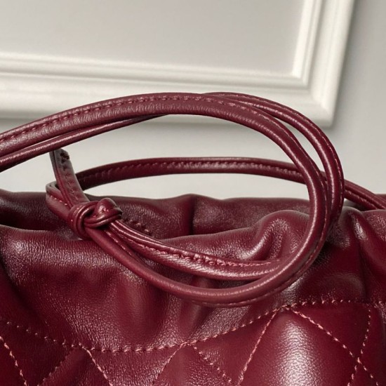 Replica di lusso Borsa a secchiello trapuntata Chanel 25 con coulisse AP5317 Borgogna Imitazioni Cloni Borsa a secchiello trapuntata Chanel 25 con coulisse AP5317 Borgogna firmate