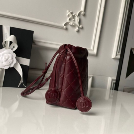Replica di lusso Borsa a secchiello trapuntata Chanel 25 con coulisse AP5317 Borgogna Imitazioni Cloni Borsa a secchiello trapuntata Chanel 25 con coulisse AP5317 Borgogna firmate