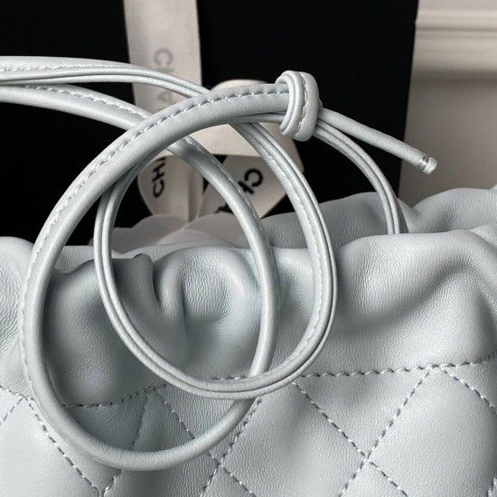 Replica di lusso Borse Firmate a secchiello trapuntata Chanel 25 con coulisse AP5317 Blu Imitazioni Cloni Borse Firmate Replica a secchiello trapuntata Chanel 25 con coulisse AP5317 Blu firmate