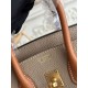 Cloni Borsa Hermès Birkin 25cm/30cm bicolore pelle Togo Marrone/Grigio firmate