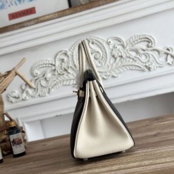 Replica di lusso Borsa 1:1 Hermès Birkin 25cm/30cm bicolore pelle Togo Nero/Bianco Imitazioni Cloni Borsa Replica Hermès Birkin 25cm/30cm bicolore pelle Togo Nero/Bianco firmate