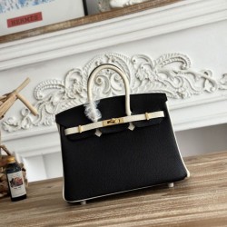 Cloni Borsa Replica Hermès Birkin 25cm/30cm bicolore pelle Togo Nero/Bianco firmate