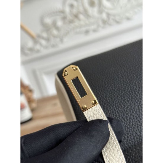Replica di lusso Borsa 1:1 Hermès Birkin 25cm/30cm bicolore pelle Togo Nero/Bianco Imitazioni Cloni Borsa Replica Hermès Birkin 25cm/30cm bicolore pelle Togo Nero/Bianco firmate