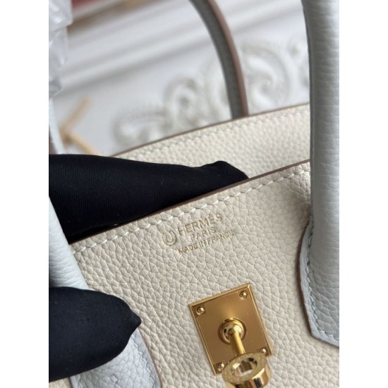Replica di lusso Borsa Hermès Birkin 25cm/30cm bicolore pelle Togo Bianco/Blu Imitazioni Cloni Borsa Hermès Birkin 25cm/30cm bicolore pelle Togo Bianco/Blu firmate