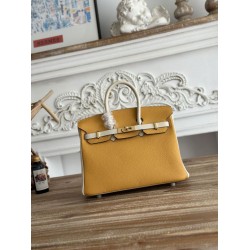 Borse Hermès Birkin 25cm/30cm bicolore pelle Togo Giallo/Bianco
