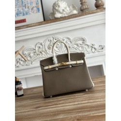 Borse Hermès Birkin 25cm/30cm bicolore pelle Togo Etoupe/Bianco