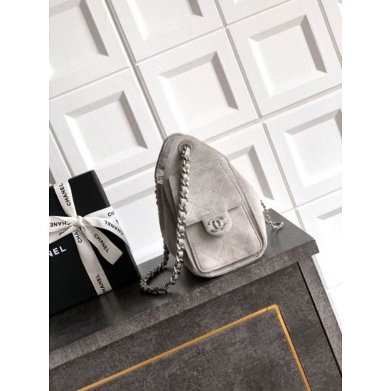 Cloni Borse Chanel 25 Mini Hobo AS5631 pelle di vitello scamosciata Grigio firmate