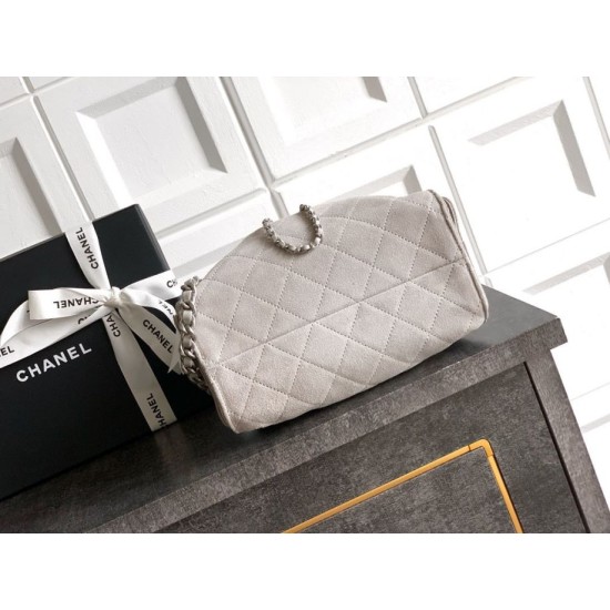 Cloni Borse Chanel 25 Mini Hobo AS5631 pelle di vitello scamosciata Grigio firmate