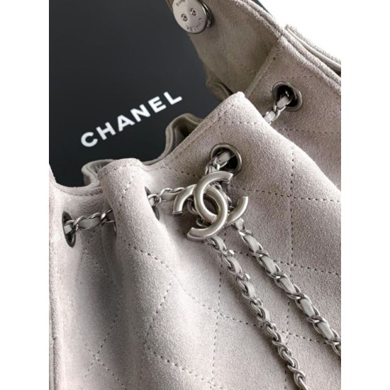 Cloni Borse Chanel 25 Mini Hobo AS5631 pelle di vitello scamosciata Grigio firmate