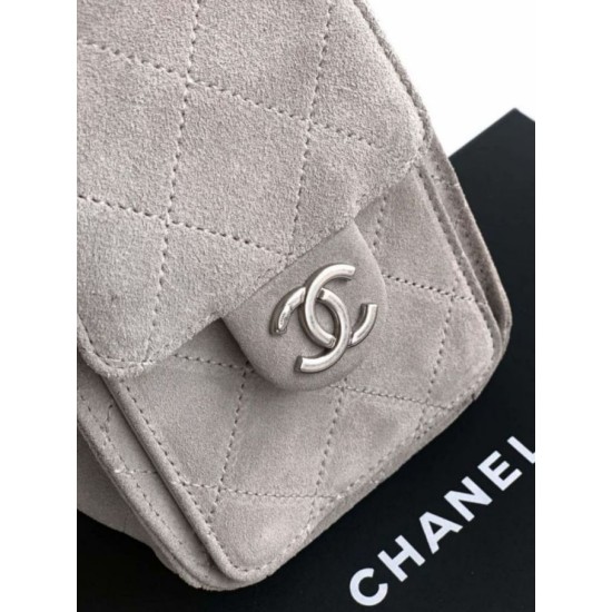 Cloni Borse Chanel 25 Mini Hobo AS5631 pelle di vitello scamosciata Grigio firmate