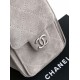 Cloni Borse Chanel 25 Mini Hobo AS5631 pelle di vitello scamosciata Grigio firmate