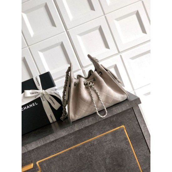 Cloni Borse Chanel 25 Mini Hobo AS5631 pelle di vitello scamosciata Grigio firmate