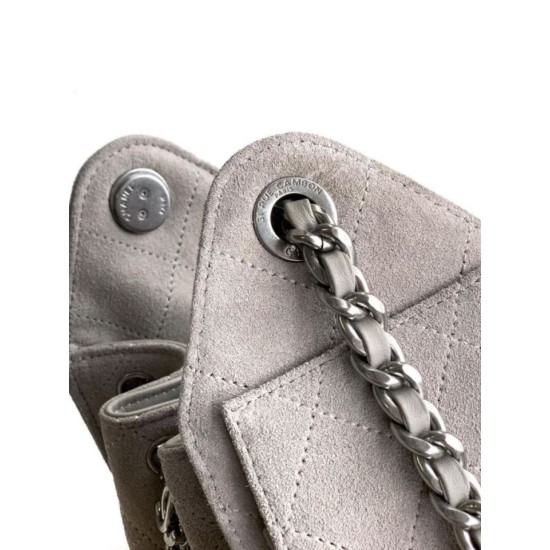 Cloni Borse Chanel 25 Mini Hobo AS5631 pelle di vitello scamosciata Grigio firmate