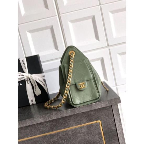 Replica di lusso Borse a secchiello/a spalla Chanel 25 piccola AS5631 pelle trapuntata caviar Verde Imitazioni Cloni Borse Replica a secchiello/a spalla Chanel 25 piccola AS5631 pelle trapuntata caviar Verde firmate