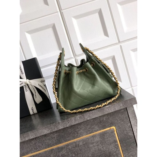 Replica di lusso Borse a secchiello/a spalla Chanel 25 piccola AS5631 pelle trapuntata caviar Verde Imitazioni Cloni Borse Replica a secchiello/a spalla Chanel 25 piccola AS5631 pelle trapuntata caviar Verde firmate
