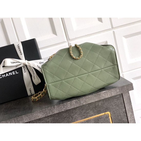 Replica di lusso Borse a secchiello/a spalla Chanel 25 piccola AS5631 pelle trapuntata caviar Verde Imitazioni Cloni Borse Replica a secchiello/a spalla Chanel 25 piccola AS5631 pelle trapuntata caviar Verde firmate