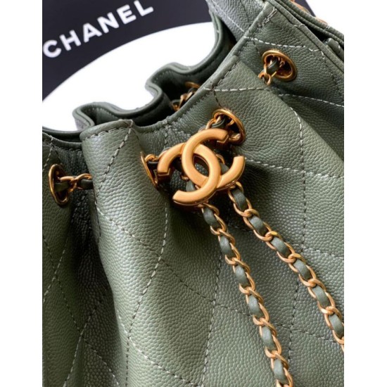 Replica di lusso Borse a secchiello/a spalla Chanel 25 piccola AS5631 pelle trapuntata caviar Verde Imitazioni Cloni Borse Replica a secchiello/a spalla Chanel 25 piccola AS5631 pelle trapuntata caviar Verde firmate