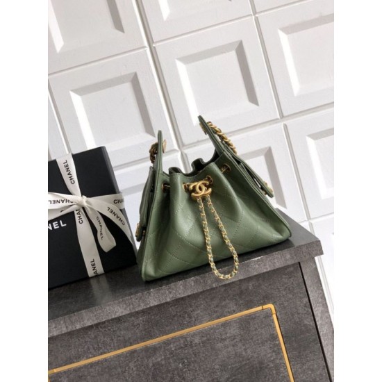 Replica di lusso Borse a secchiello/a spalla Chanel 25 piccola AS5631 pelle trapuntata caviar Verde Imitazioni Cloni Borse Replica a secchiello/a spalla Chanel 25 piccola AS5631 pelle trapuntata caviar Verde firmate