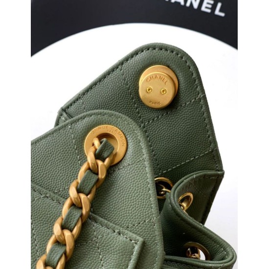 Replica di lusso Borse a secchiello/a spalla Chanel 25 piccola AS5631 pelle trapuntata caviar Verde Imitazioni Cloni Borse Replica a secchiello/a spalla Chanel 25 piccola AS5631 pelle trapuntata caviar Verde firmate