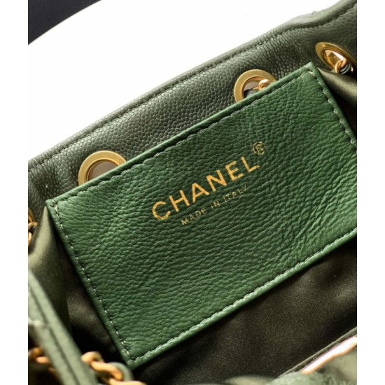 Replica di lusso Borse a secchiello/a spalla Chanel 25 piccola AS5631 pelle trapuntata caviar Verde Imitazioni Cloni Borse Replica a secchiello/a spalla Chanel 25 piccola AS5631 pelle trapuntata caviar Verde firmate