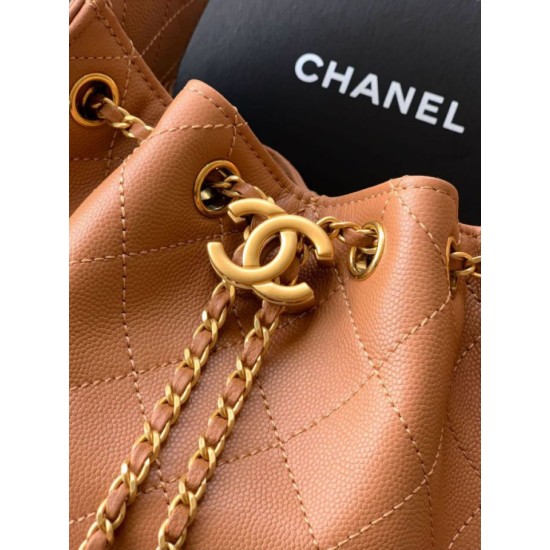 Replica di lusso Borsa a secchiello/a spalla Chanel 25 piccola AS5631 pelle trapuntata caviar Marrone Imitazioni Cloni Borsa a secchiello/a spalla Chanel 25 piccola AS5631 pelle trapuntata caviar Marrone firmate