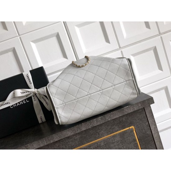 Cloni Borse Firmate Replica a secchiello/a spalla Chanel 25 piccola AS5631 pelle trapuntata caviar bianco firmate