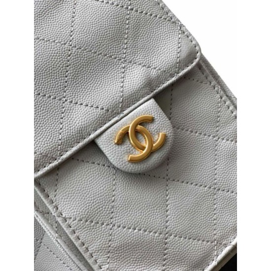Cloni Borse Firmate Replica a secchiello/a spalla Chanel 25 piccola AS5631 pelle trapuntata caviar bianco firmate