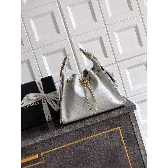 Cloni Borse Firmate Replica a secchiello/a spalla Chanel 25 piccola AS5631 pelle trapuntata caviar bianco firmate