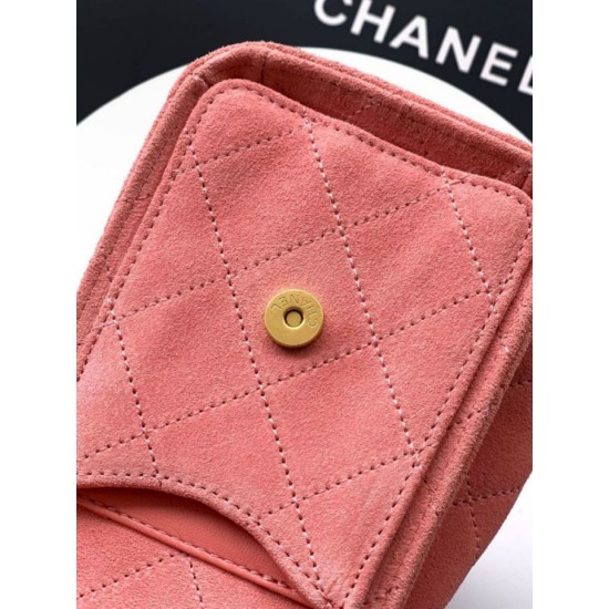 Replica di lusso Borse Chanel 25 Mini Hobo AS5631 pelle di vitello scamosciata rosa Imitazioni Cloni Borse Chanel 25 Mini Hobo AS5631 pelle di vitello scamosciata rosa firmate