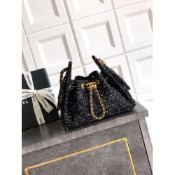Borse Chanel 25 piccola Hobo tweed multicolore AS5631 Nero
