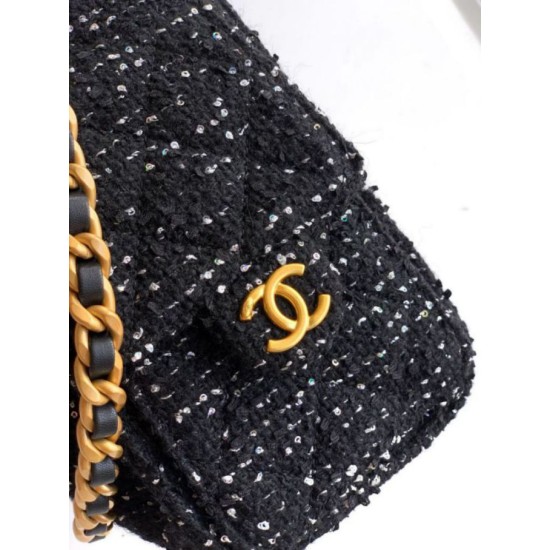 Replica di lusso Borse Chanel 25 piccola Hobo tweed multicolore AS5631 Nero Imitazioni Cloni Borse Chanel 25 piccola Hobo tweed multicolore AS5631 Nero firmate