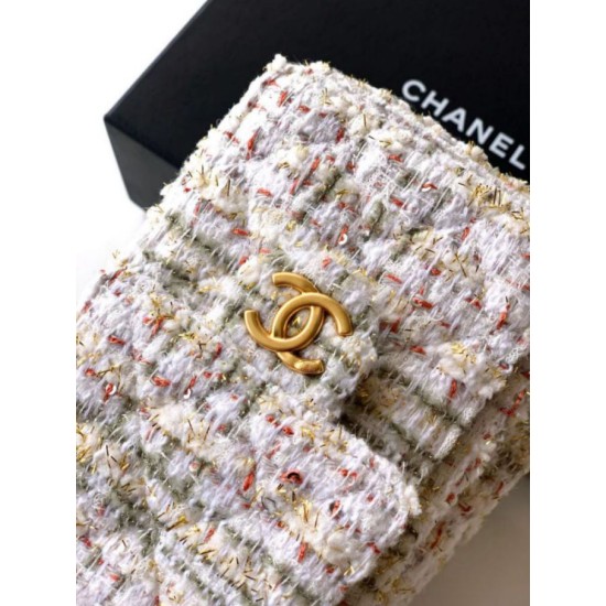 Replica di lusso Borse Chanel 25 piccola Hobo tweed multicolore AS5631 bianca Imitazioni Cloni Borse Chanel 25 piccola Hobo tweed multicolore AS5631 bianca firmate