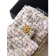 Replica di lusso Borse Chanel 25 piccola Hobo tweed multicolore AS5631 bianca Imitazioni Cloni Borse Chanel 25 piccola Hobo tweed multicolore AS5631 bianca firmate