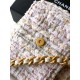 Replica di lusso Borse Chanel 25 piccola Hobo tweed multicolore AS5631 bianca Imitazioni Cloni Borse Chanel 25 piccola Hobo tweed multicolore AS5631 bianca firmate