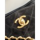 Replica di lusso Borsa shopping Chanel 25A piccola stile Hobo AS5634 scamosciata/agnello Nero Imitazioni Cloni Borsa shopping Chanel 25A piccola stile Hobo AS5634 scamosciata/agnello Nero firmate