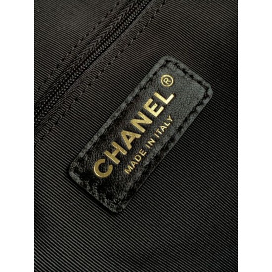 Replica di lusso Borsa shopping Chanel 25A piccola stile Hobo AS5634 scamosciata/agnello Nero Imitazioni Cloni Borsa shopping Chanel 25A piccola stile Hobo AS5634 scamosciata/agnello Nero firmate