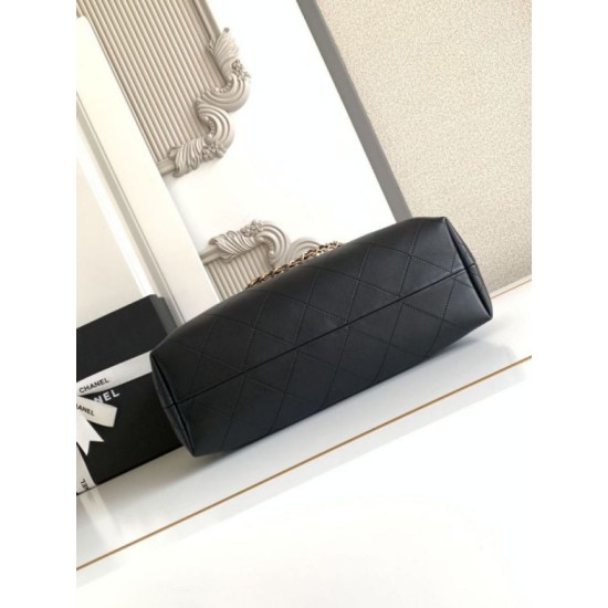 Replica di lusso Borse Firmate shopping Chanel 25A piccola stile Hobo AS5634 scamosciata/agnello Grigio/Nero Imitazioni Cloni Borse Firmate Replica shopping Chanel 25A piccola stile Hobo AS5634 scamosciata/agnello Grigio/Nero firmate