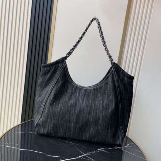 Replica di lusso Borsa tote Chanel vintega Denim XL Coco Cabas AS2138 Imitazioni Cloni Borsa tote Chanel vintega Denim XL Coco Cabas AS2138 firmate