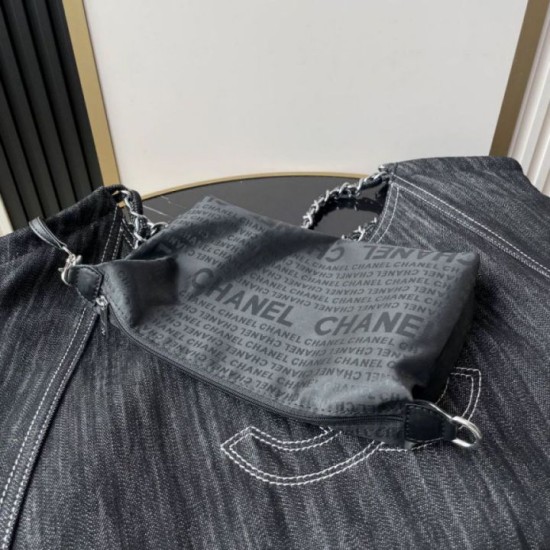 Replica di lusso Borsa tote Chanel vintega Denim XL Coco Cabas AS2138 Imitazioni Cloni Borsa tote Chanel vintega Denim XL Coco Cabas AS2138 firmate
